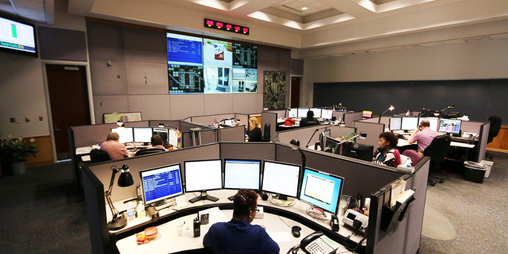 Control room at DFW International Airport in Dallas/Ft.Worth, Texas